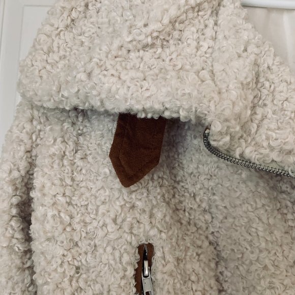 SHIRPA MOTO Jacket With Suede Trim In Light Cream - Picture 6 of 9